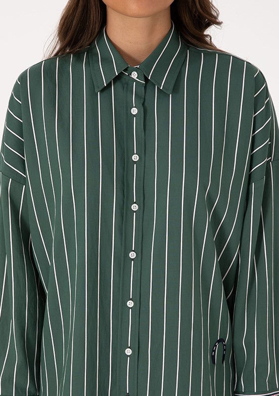 US POLO ASSN Yeşil Kadın Uzun Kol Gömlek