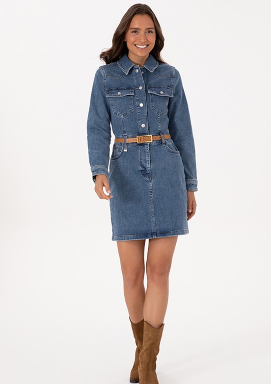 US POLO ASSN Mavi Kadın Denim Elbise