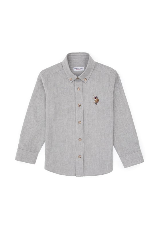US POLO ASSN Bej Erkek Çocuk Uzun Kol Gömlek
