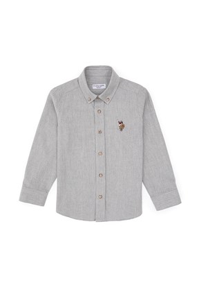 US POLO ASSN Bej Erkek Çocuk Uzun Kol Gömlek