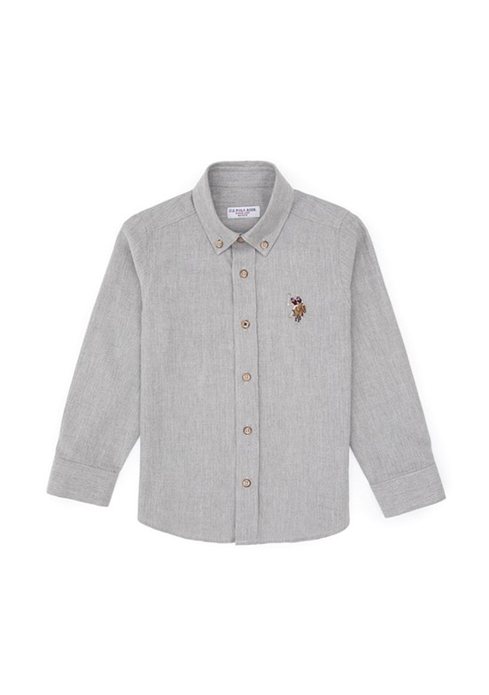 US POLO ASSN Bej Erkek Çocuk Uzun Kol Gömlek