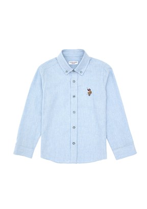 US POLO ASSN Mavi Erkek Çocuk Uzun Kol Gömlek