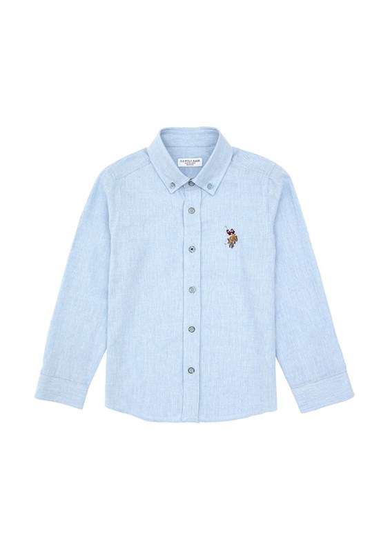 US POLO ASSN Mavi Erkek Çocuk Uzun Kol Gömlek