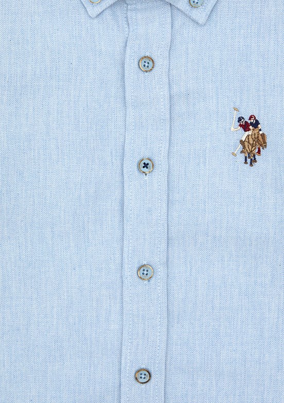 US POLO ASSN Mavi Erkek Çocuk Uzun Kol Gömlek