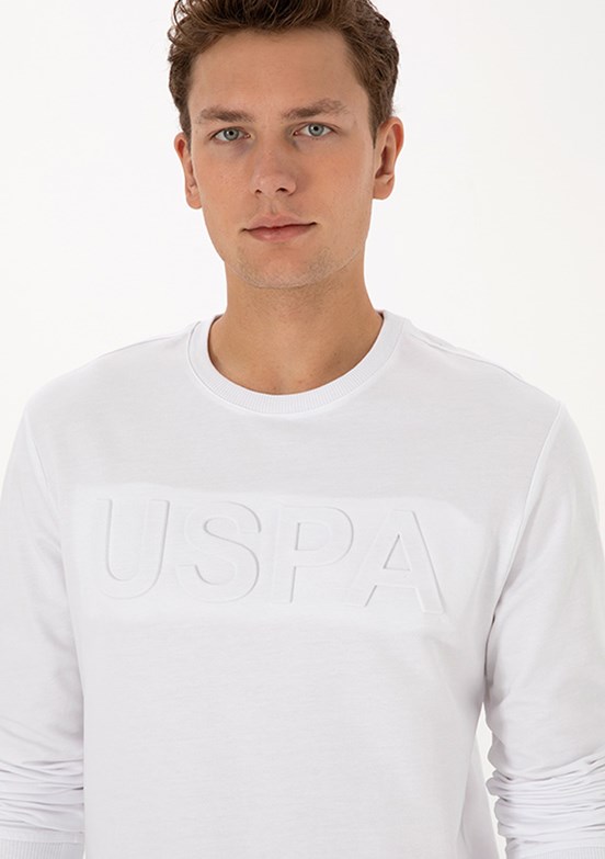 US POLO ASSN Beyaz Erkek Regular Sweatshirt