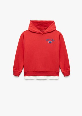 KOTON - 6WKB10156TK Erkek Çocuk Kırmızı Kapüşonlu Sweatshirt