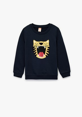 KOTON - 6WMB10088TK Erkek Bebek Lacivert Bisiklet Yaka Sweatshirt