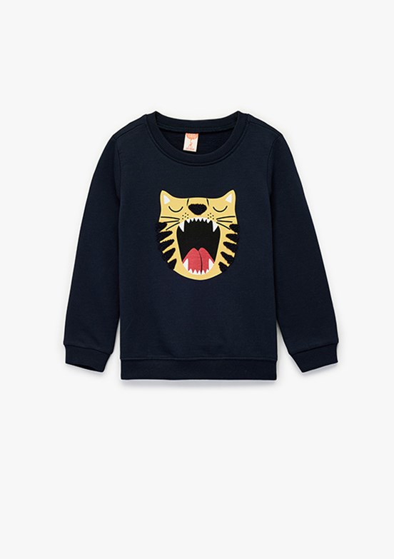 KOTON - 6WMB10088TK Erkek Bebek Lacivert Bisiklet Yaka Sweatshirt