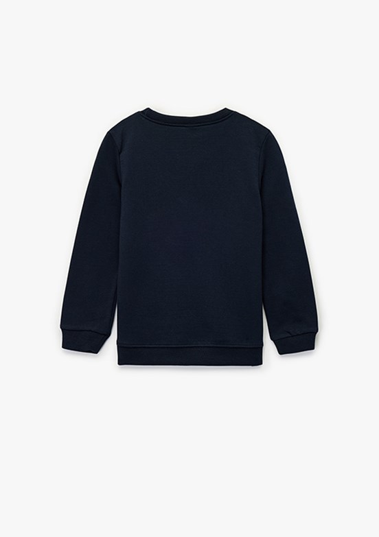 KOTON - 6WMB10088TK Erkek Bebek Lacivert Bisiklet Yaka Sweatshirt