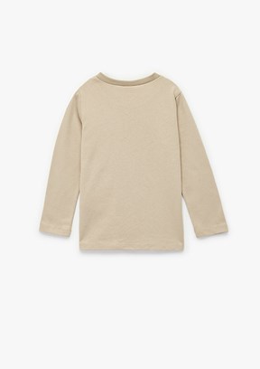 KOTON Bej Erkek Bebek Uzun Kol T-Shirt