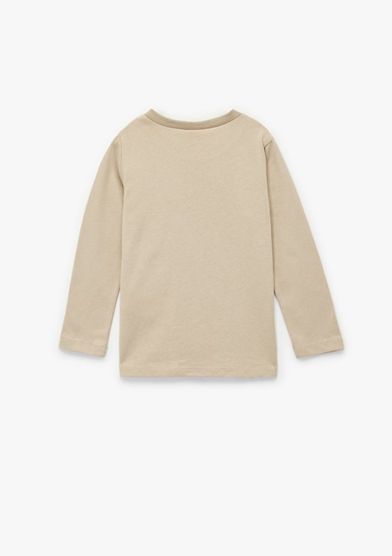 KOTON Bej Erkek Bebek Uzun Kol T-Shirt