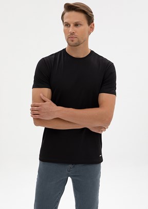 PİERRE CARDİN - Erkek Siyah Slim T-Shirt