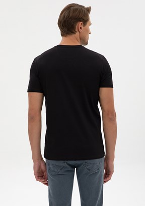 PİERRE CARDİN Erkek Siyah Slim T-Shirt