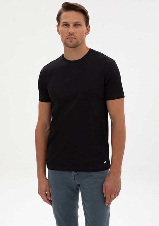 PİERRE CARDİN Erkek Siyah Slim T-Shirt