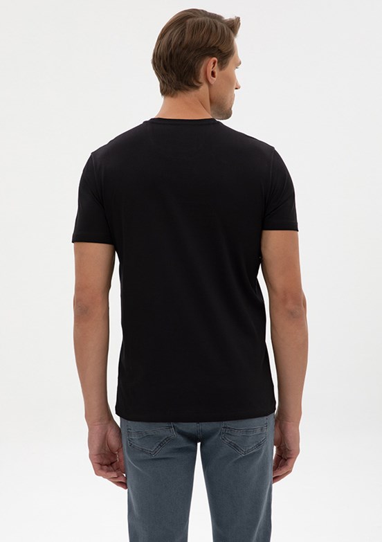PİERRE CARDİN Erkek Siyah Slim T-Shirt