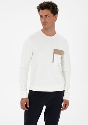 PİERRE CARDİN Beyaz Erkek Regular Sweatshirt