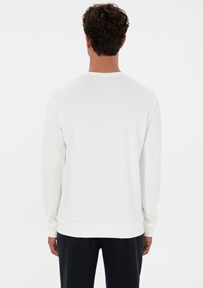 PİERRE CARDİN Beyaz Erkek Regular Sweatshirt