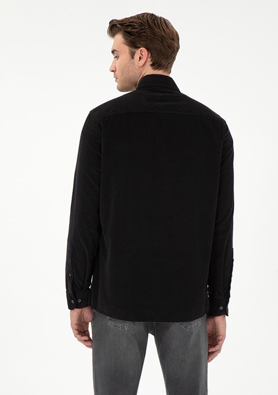 PİERRE CARDİN Siyah Erkek Uzun Kol Gömlek