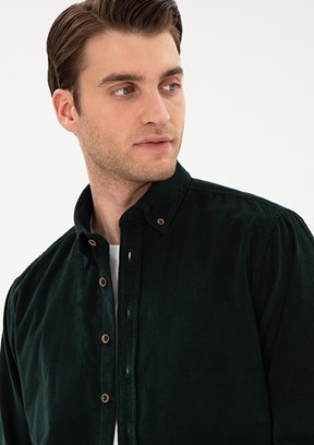 PİERRE CARDİN Yeşil Erkek Uzun Kol Gömlek