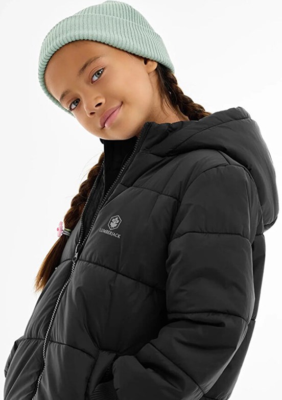 LUMBERJACK Siyah Erkek Çocuk Baskılı Mont