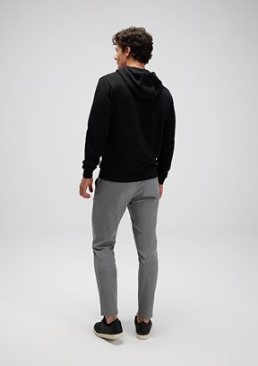 ELLESSE - EM555 Erkek Siyah Fermuarlı Kapşonlu Sweatshirt