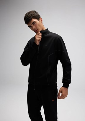 ELLESSE - EM545 Erkek Siyah Fermuarlı Sweatshirt