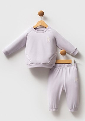 US POLO ASSN Mor Kız Bebek Eşofman Takımı