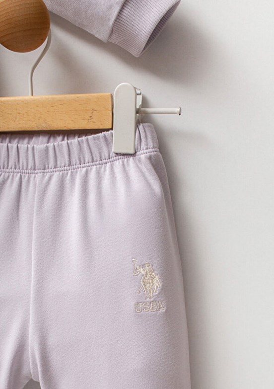 US POLO ASSN Mor Kız Bebek Eşofman Takımı