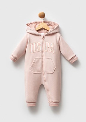 US POLO ASSN Pembe Kız Bebek Tulum