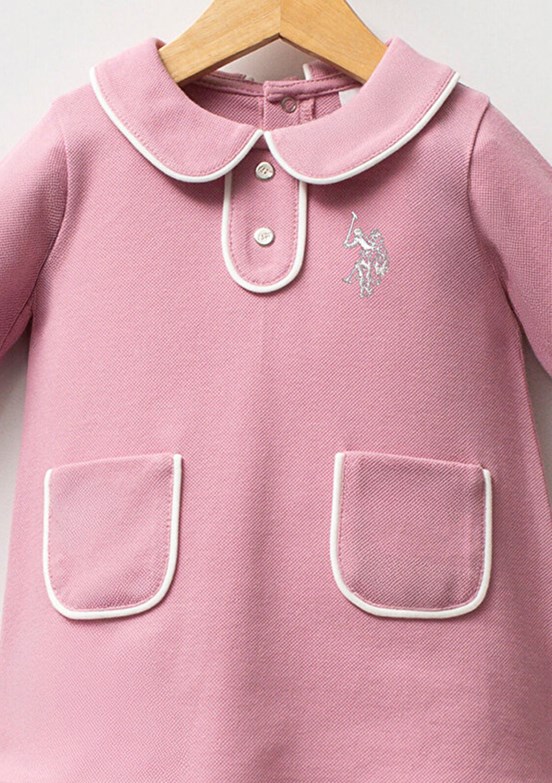 US POLO ASSN Pembe Kız Bebek Standart Elbise