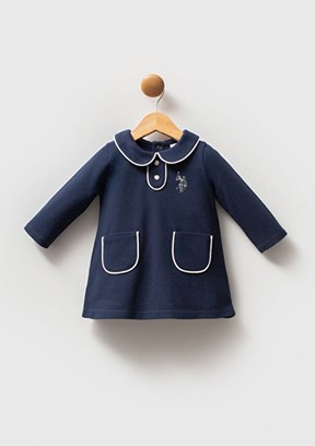 US POLO ASSN Lacivert Kız Bebek Standart Elbise