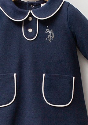 US POLO ASSN Lacivert Kız Bebek Standart Elbise