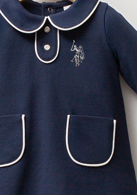 US POLO ASSN Lacivert Kız Bebek Standart Elbise