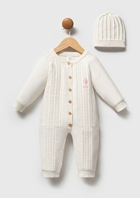 US POLO ASSN Beyaz Kız Bebek Tulum