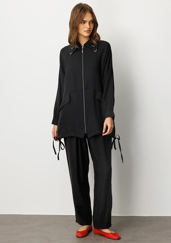 MİCCA Siyah Kadın Pantolonlu Takım