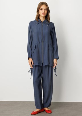 MİCCA Lacivert Kadın Pantolonlu Takım