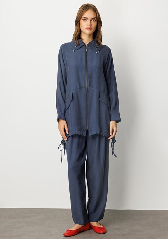 MİCCA Lacivert Kadın Pantolonlu Takım