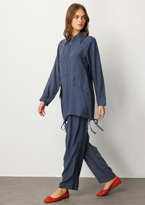 MİCCA Lacivert Kadın Pantolonlu Takım