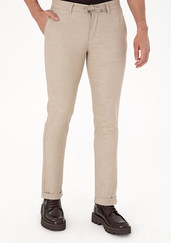 PİERRE CARDİN Bej Erkek Slim Pantolon