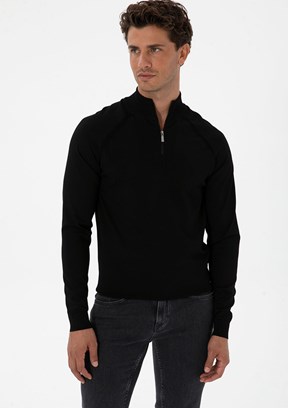 PİERRE CARDİN Siyah Erkek Slim Kazak