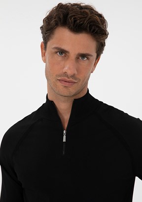 PİERRE CARDİN Siyah Erkek Slim Kazak