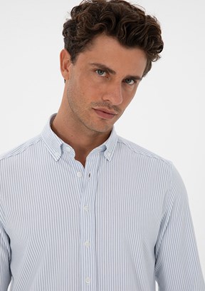 PİERRE CARDİN Lacivert Erkek Uzun Kol Gömlek