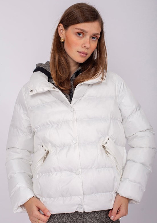 LADY GİNA Beyaz Kadın Şişme Mont