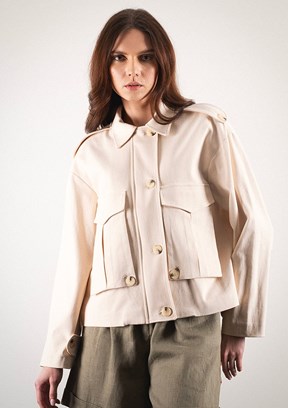 LADY GİNA Bej Kadın Regular Ceket