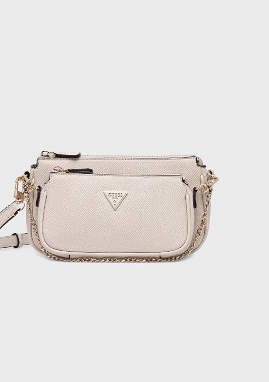 GUESS Noelle II DBL Pouch - HWZG9672710 Kadın Kahverengi Çapraz Çanta