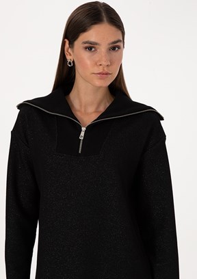 PİERRE CARDİN Siyah Kadın Comfort Sweatshirt