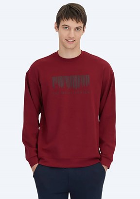 KİP Kırmızı Erkek Baskılı Sweatshirt