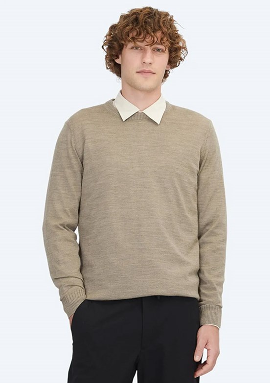 KİP Bej Erkek Bisiklet Yaka Kazak