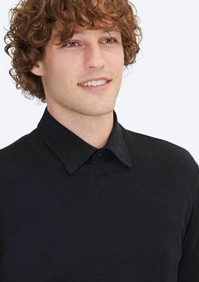 KİP Siyah Erkek Bisiklet Yaka Kazak