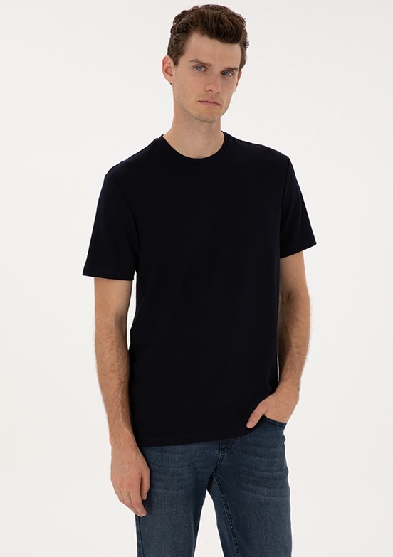 PİERRE CARDİN Erkek Lacivert Regular T-Shirt